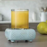 Candle Warmers Etc 5.2 in. Chevron 2-in-1 Classic Fragrance Warmer - Sky Blue Reactive Glaze thumbnail 2