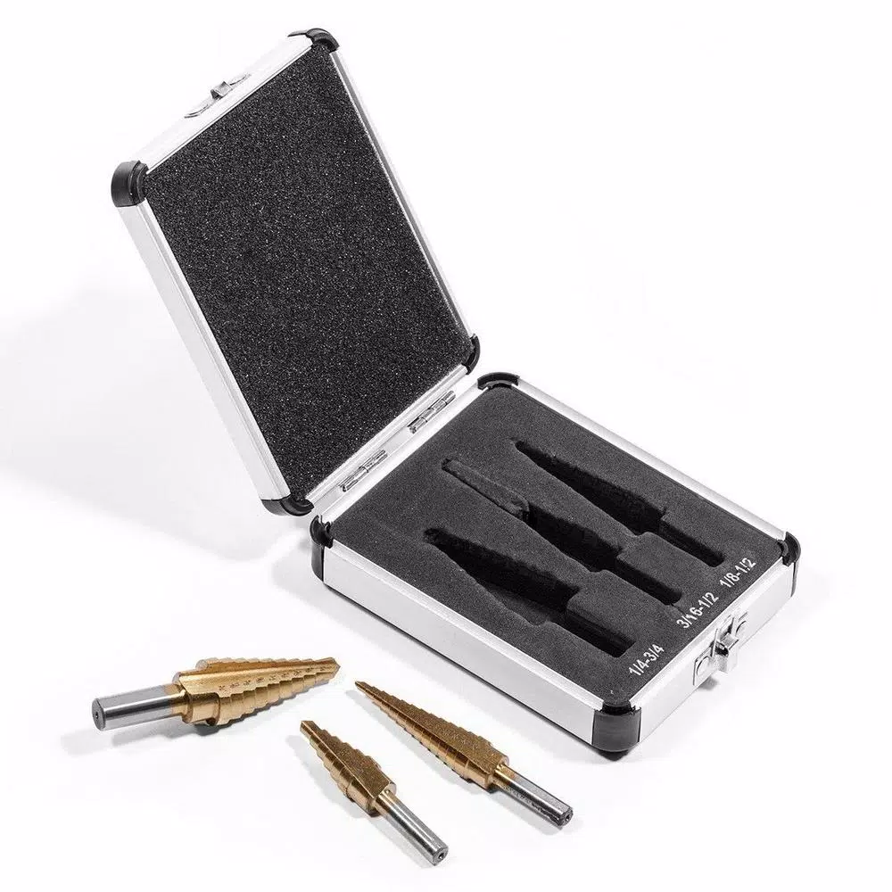 Stark 3-Piece Titanium Coated HSS Heavy Impact Step Drill Bit Set