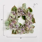 Unbranded 16 in. Purple Hydrangea Silk Flower Wreath with Variegated Petals thumbnail 2