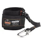 Ergodyne Squids 3114 Black Pull-On Wrist Tool Lanyard with Carabiner thumbnail 1