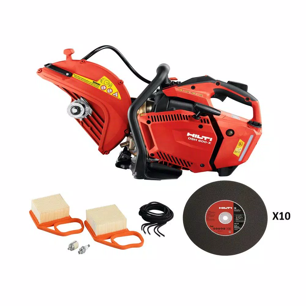 Hilti DSH 600-X 12 in. Hand Held Gas Saw Bundle with 10 Abrasive Metal Cutting Blades