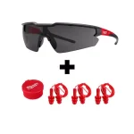 Milwaukee Safety Glasses with Tinted Lenses and Corded Red Reusable Earplugs (4-Piece Set) thumbnail 1