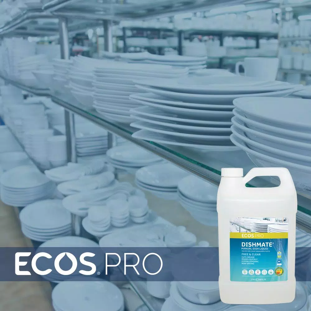 ECOS Pro Dishmate Free and Clear Manual Dishwashing Liquid, 128 oz.