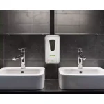Alpine Industries 1200ml Automatic Wall Mount Soap and Gel Hand Sanitizer Dispenser, White thumbnail 2