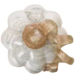 Glitzhome 5.71 in. Gray Marble Tall Glass Pumpkin - Handmade Indoor Tabletop Decor thumbnail 2
