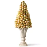 Unbranded 17 in. Gold and Pearl Easter Egg Tree Topiary with Ceramic Urn Base thumbnail 2