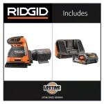 RIDGID 18V OCTANE Cordless Brushless 3-Speed 1/4 Sheet Sander Kit with 2.0 Ah Battery and Charger thumbnail 2