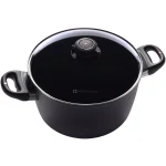 Swiss Diamond Classic Series 5.5 Qt. Cast Aluminum Nonstick Induction Soup Pot with Glass Lid, Gray thumbnail 1