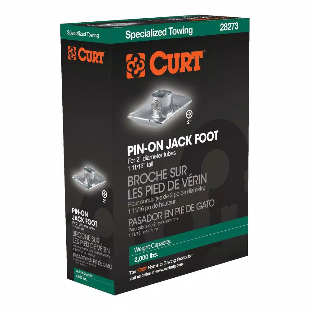 CURT Pin-On Jack Foot for 2" Tube, 2,000 lbs. Capacity