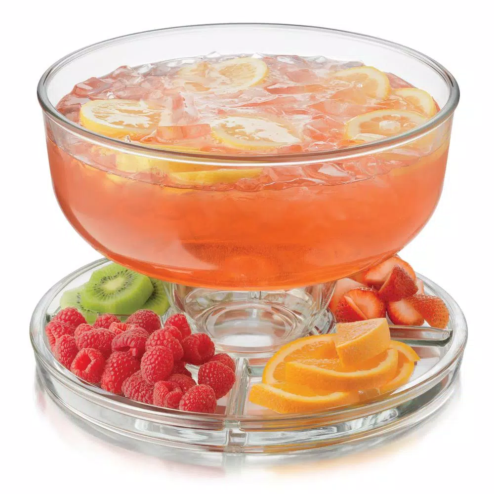 Libbey Selene 2-Piece 6-in-1 Versatile Glass Server and Appetizer Tray Set
