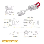 POWERTEC 400 lbs. Pull-Action Latch Toggle Clamp, 4-Pack thumbnail 3