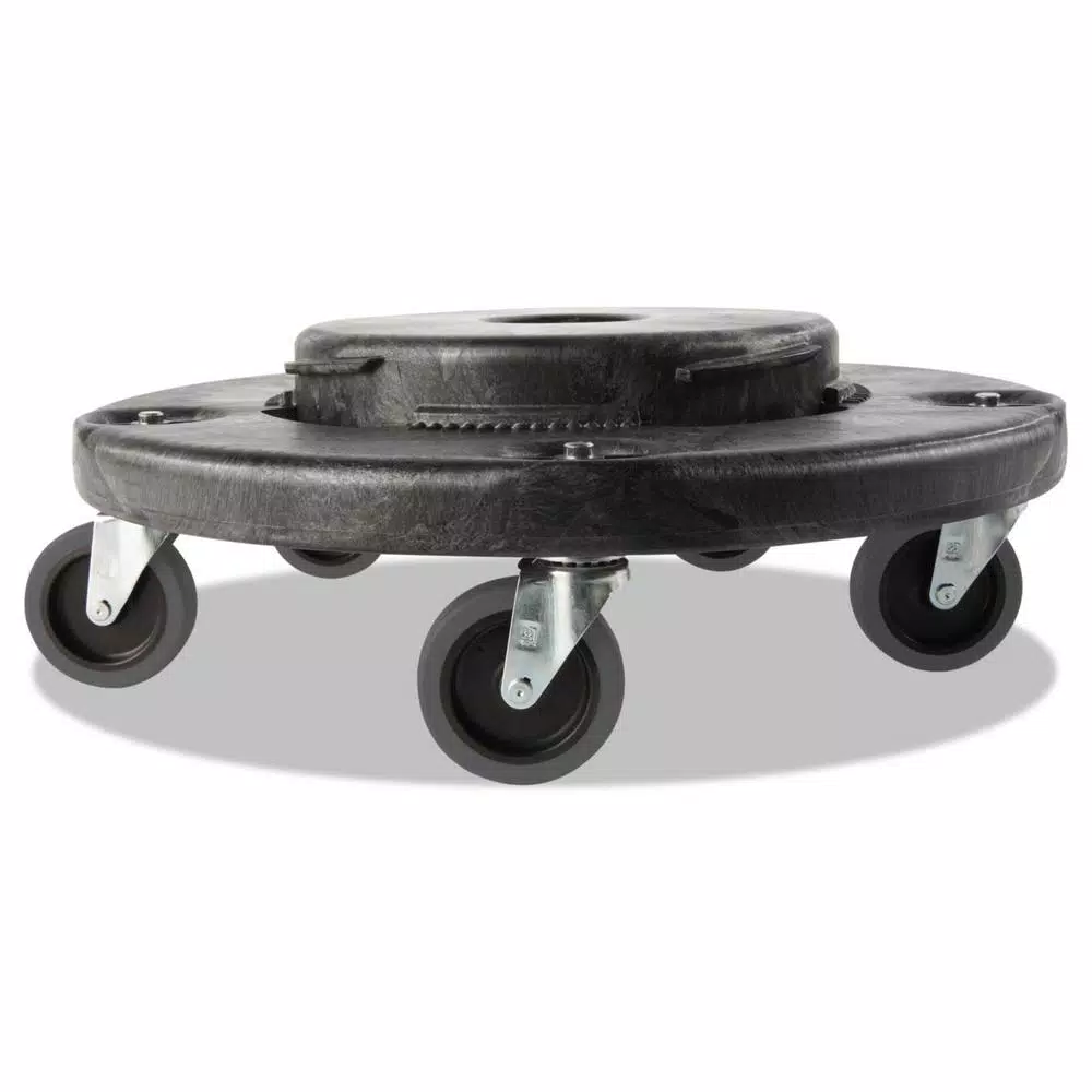 Rubbermaid Commercial Products Rubbermaid Brute Quiet Trash Can Dolly with Non-Marking Red Casters