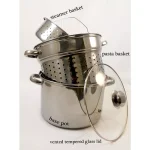 ExcelSteel 8 Qt. 4-Piece 18/10 Stainless Steel Multi-Cooker Set with Steamer and Pasta Baskets thumbnail 5