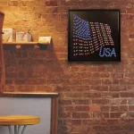 Crystal Art Gallery USA American Flag Framed LED Sign - Animated Patriotic Wall Art thumbnail 1