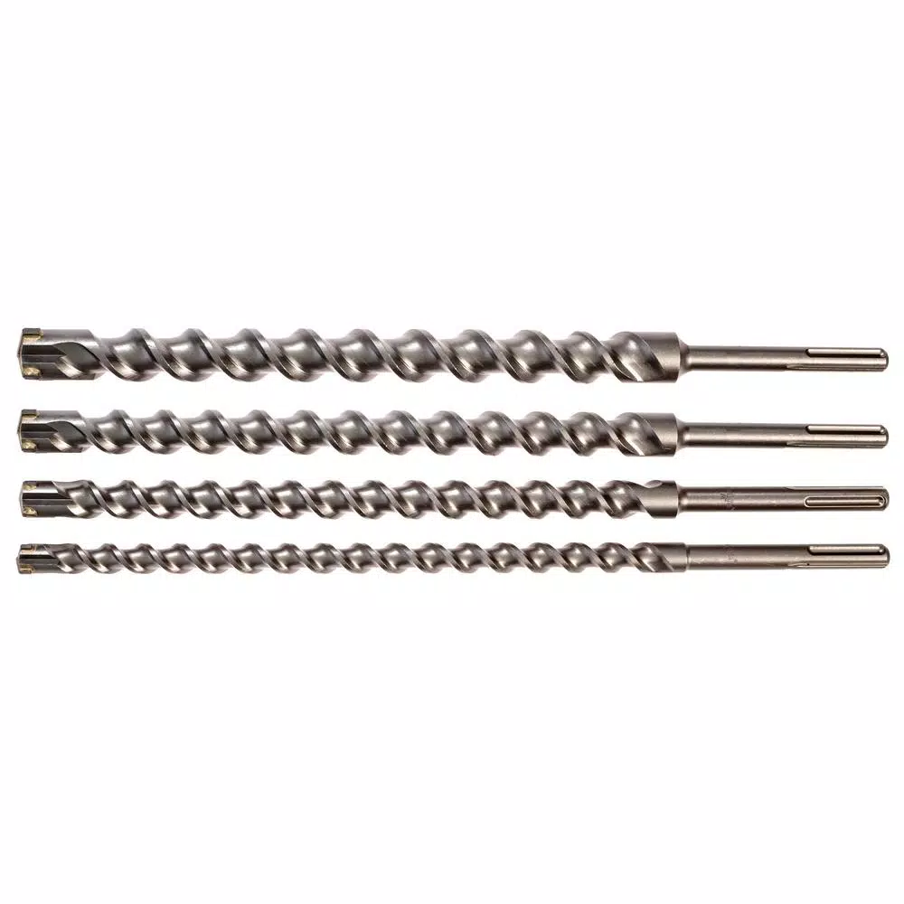 Kateya Carbide Tipped SDS MAX Masonry Drill Bit Set, 4-Piece, 24 in.