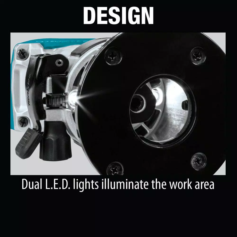 Makita 18V LXT Brushless Cordless Compact Router Kit with 5.0 Ah Batteries (XTR01T7)