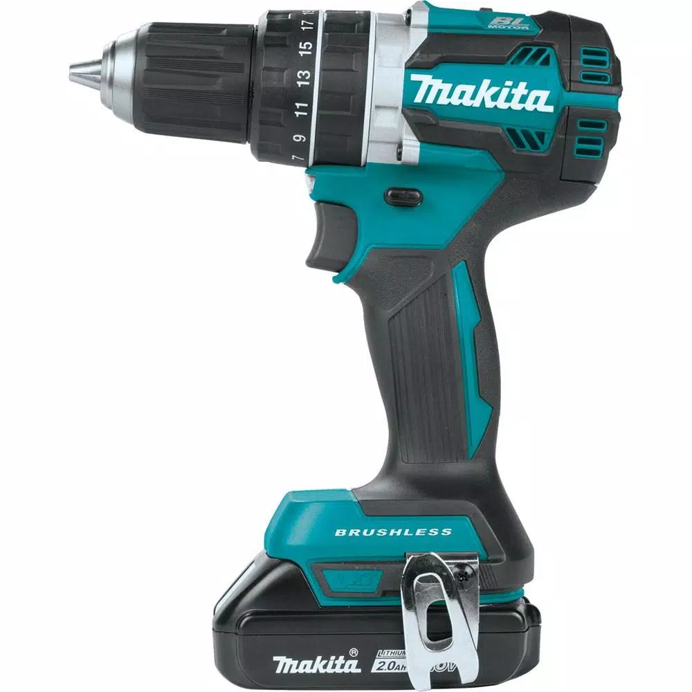 Makita 18V LXT Brushless 1/2 in. Hammer Driver-Drill Kit with (2) 2.0Ah Batteries, Charger and Bag