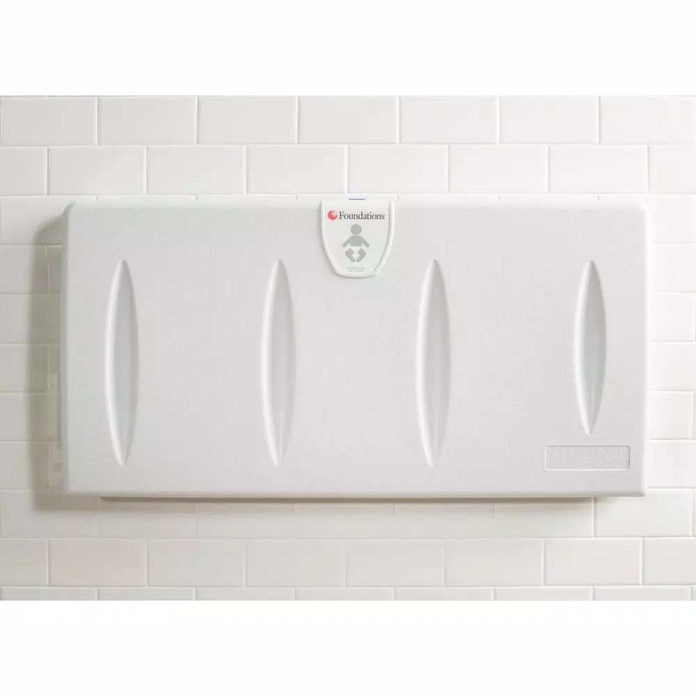 Foundations Horizontal Surface Mount Baby Changing Station with EZ Mount Backer Plate