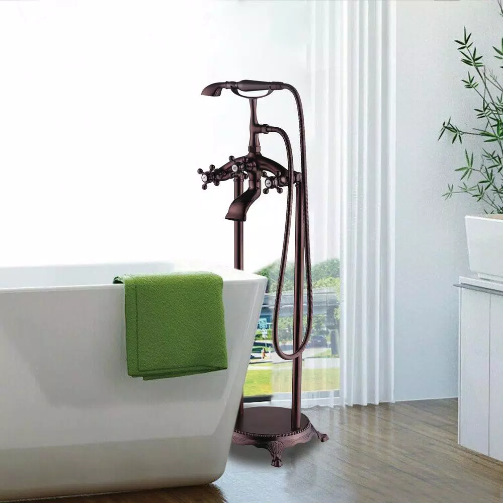 Vanity Art 40 in. Single-Handle Claw Foot Tub Faucet with Hand Shower, Oil Rubbed Bronze