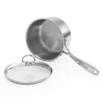 Chantal Induction 21 Steel 2 Qt. Stainless Steel Saucepan with Glass Lid, Brushed Finish thumbnail 3