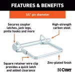 CURT 1/4 in. x 2-3/4 in. Safety Pin, High-Strength Carbon Steel thumbnail 2