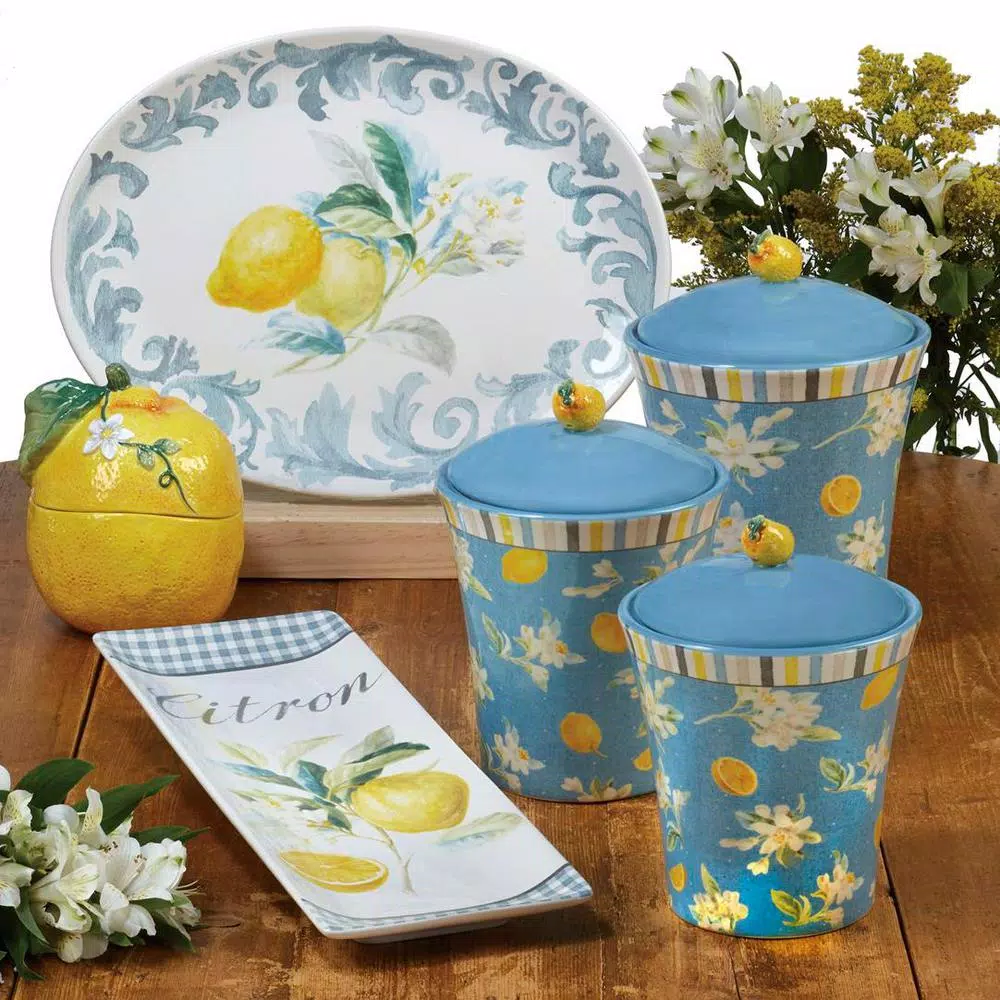 Certified International Citron 12.25 in. Stoneware Square Lemon Platter