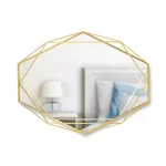 Umbra Prisma Wall Mirror, Clear Brass Metal Frame, Modern Accent Mirror thumbnail 1