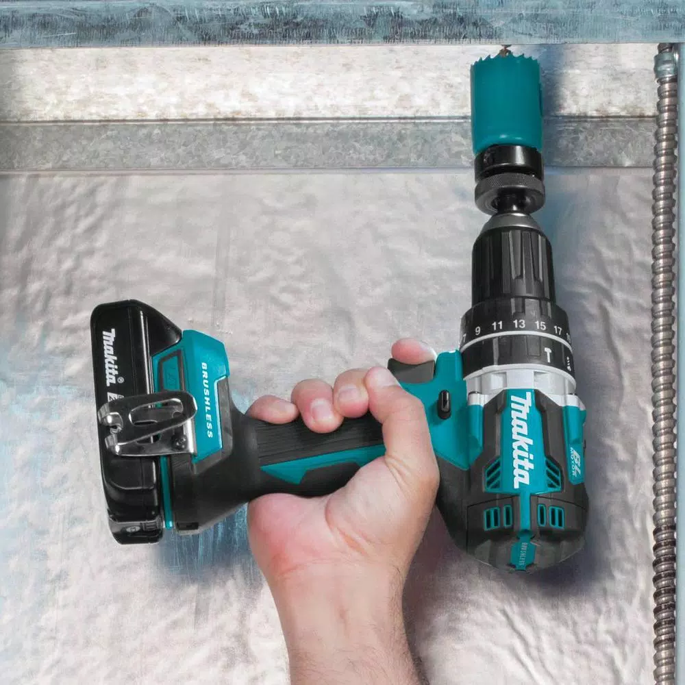 Makita 18V LXT Brushless 1/2 in. Hammer Driver-Drill Kit with (2) 2.0Ah Batteries, Charger and Bag