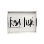 Elegant Designs Farm Fresh Gray Wash Decorative Wood Serving Tray with Black Metal Handles thumbnail 7
