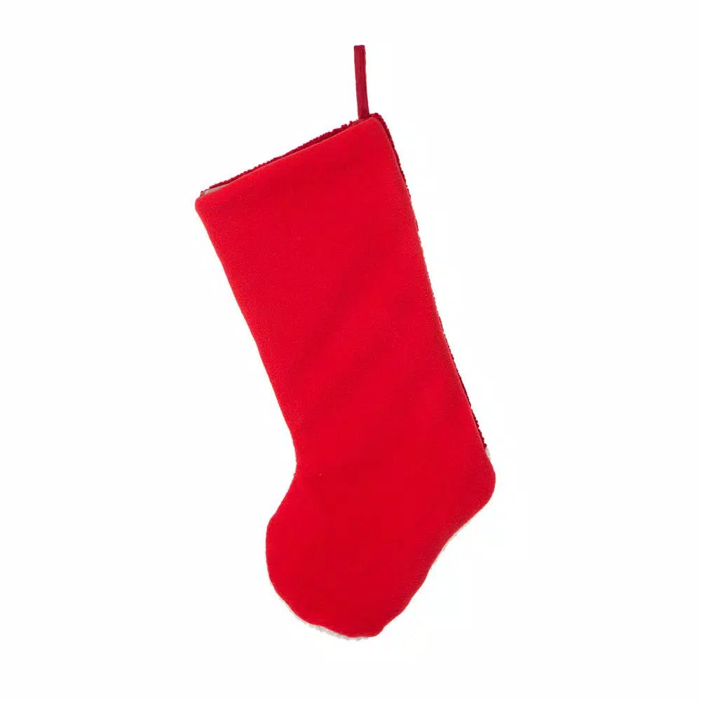 Glitzhome 19 in. Polyester Fox Hooked Christmas Stockings, 2-Pack