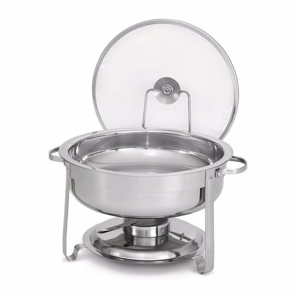 Oster Gibson Home Langston 6-Piece Stainless Steel 4.5 Qt. Round Chafing Dish Set