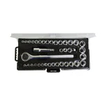 Best Value 40-Piece 1/4 in. and 3/8 in. Ratchet & Socket Set, SAE and Metric, High Carbon Steel thumbnail 1