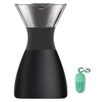 ASOBU 4-Cup 32 oz. Black Pourover Insulated Coffee Maker with Reusable Straw thumbnail 1