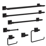 Franklin Brass Maxted 24 in. Double Towel Bar, Matte Black Modern Wall Mounted Bathroom Hardware thumbnail 4