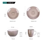 vancasso Bella 16-Piece Porcelain Dinnerware Set, Vintage Creme Beige Service for 4 thumbnail 2