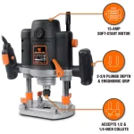 WEN 15 Amp Variable Speed Plunge Router Kit with 1/2 in. Collet and Carrying Case thumbnail 4