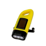 Mayday Hand Crank Flashlight with Solar Panel and Clip, Yellow thumbnail 1