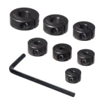 POWERTEC 7-Piece Stainless Steel Drill Bit Stop Collar Set with Split Ring Design and Size Markings thumbnail 1