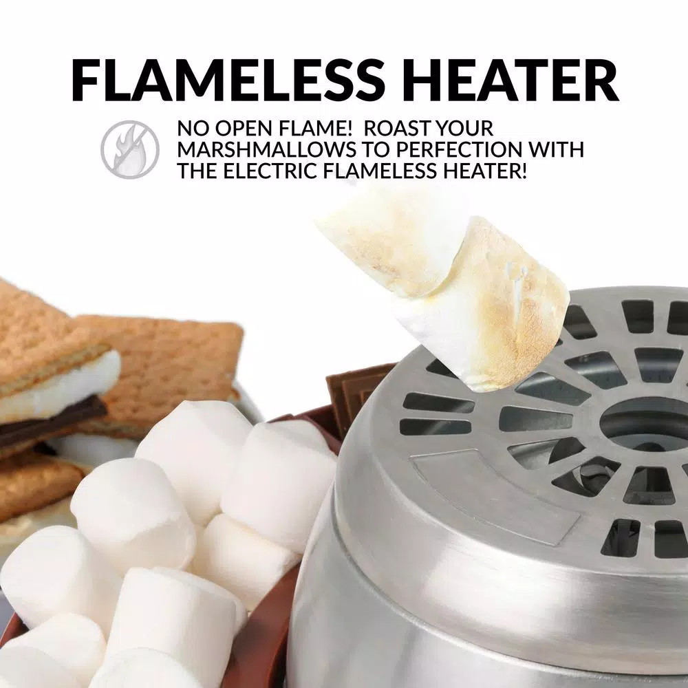 Nostalgia LSM400 Electric Stainless Steel S'mores Maker, Brown