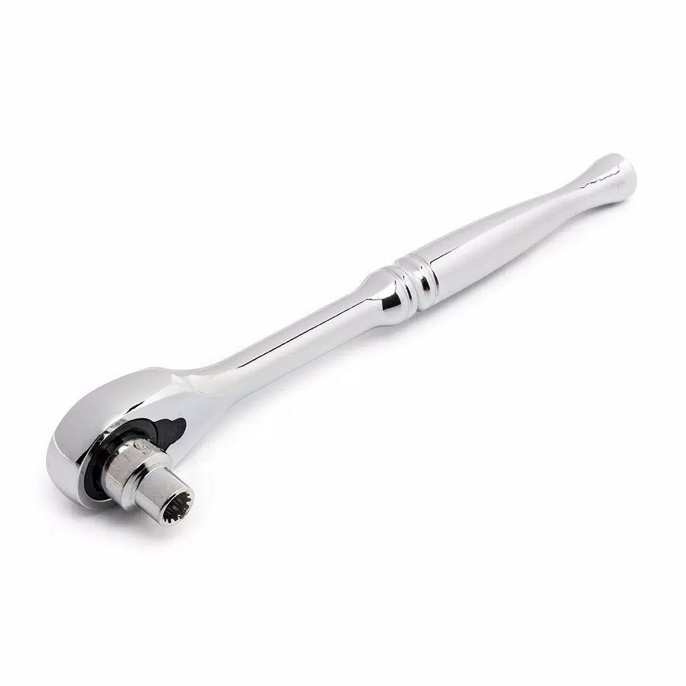 Husky 1/4 in. Drive Pass Through Ratchet, 72-Tooth, Chrome Finish