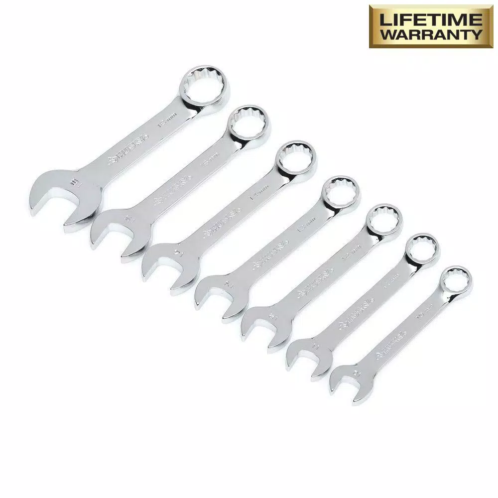 Husky 14-Piece Stubby Combination Wrench Set, SAE and Metric