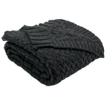 Safavieh Affinity Dark Grey Cable Knit Cotton Throw Blanket, 50 x 60 in. thumbnail 2