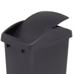 Rubbermaid 12.5 Gal. Black Swing Top Plastic Wastebasket thumbnail 6
