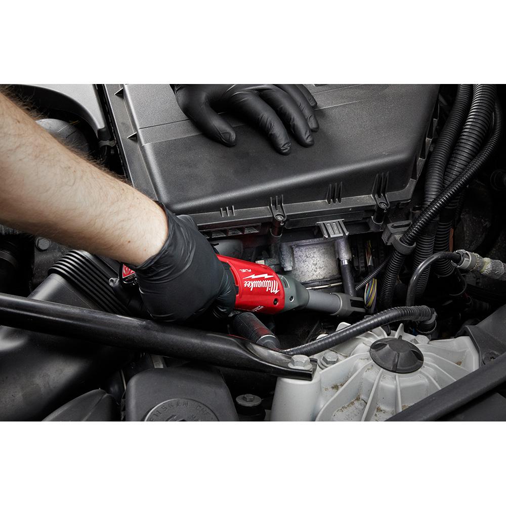 Milwaukee M12 FUEL 12V Brushless Cordless 1/4 in. Extended Reach Ratchet Kit with 2.0 Ah Battery