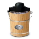 Elite Gourmet EIM-506 6 Qt. Old Fashioned Ice Cream Maker with Pine Wood Bucket thumbnail 1