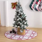 Country Living 48 in. Holiday Ring Quilted Tree Skirt, Red and White Candy Cane Microfiber thumbnail 10
