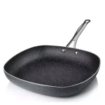 GRANITESTONE 9.5 in. Aluminum Diamond Infused Non-Stick Square Fry Pan, Charcoal thumbnail 1