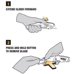 DEWALT Utility Knife Set - 2 Retractable Knives and 75-Pack Blades, 3-Piece Combo thumbnail 2