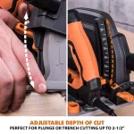 Evolution Power Tools 15 Amp 7-1/4 in. Corded Circular Track Saw Kit with 40 in. Track and Multi-Material Blade thumbnail 11