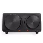 Continental Electric Portable 2-Burner Black Hot Plate with Cast Iron Plates and Adjustable Temperature Controls thumbnail 3